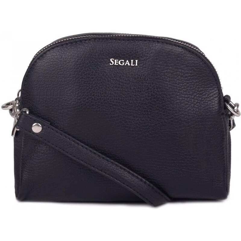 SEGALI Dámska kožená taška cez rameno SG-212 čierna 46637079