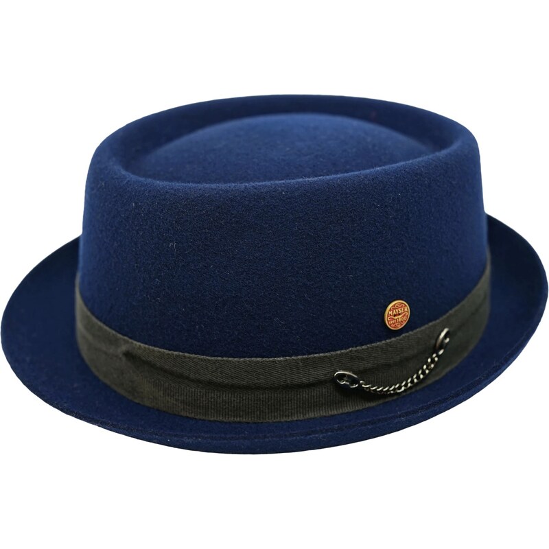 Plstený klobúk porkpie - Mayser - modrý klobúk Gareth