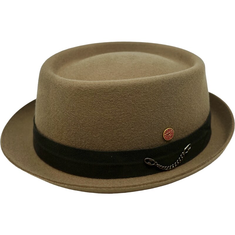 Plstený klobúk porkpie - Mayser - béžový klobúk Gareth