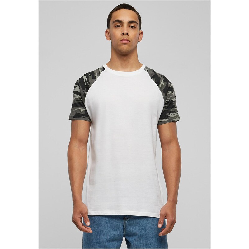 Urban Classics Contrasting raglan t-shirt wht/darkcamo 50662623
