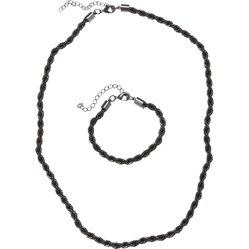 Urban Classics Set of Charon necklace and bracelet made of gunmetal 50662832