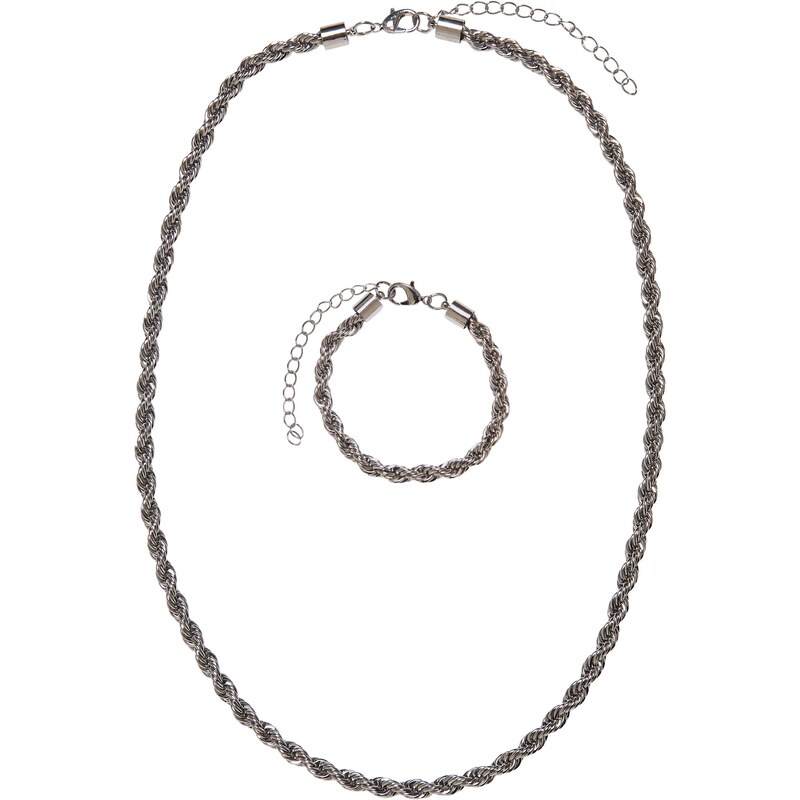 Urban Classics Charon necklace and bracelet set - silver colors 50640537