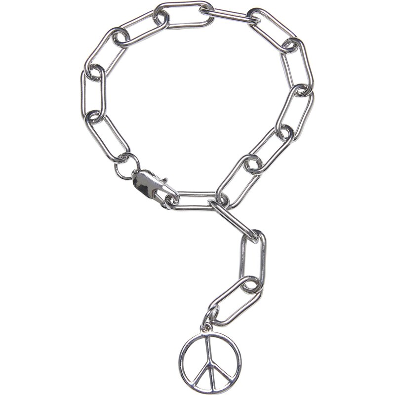 Urban Classics Y Chain Peace Bracelet - Silver Color 50685977