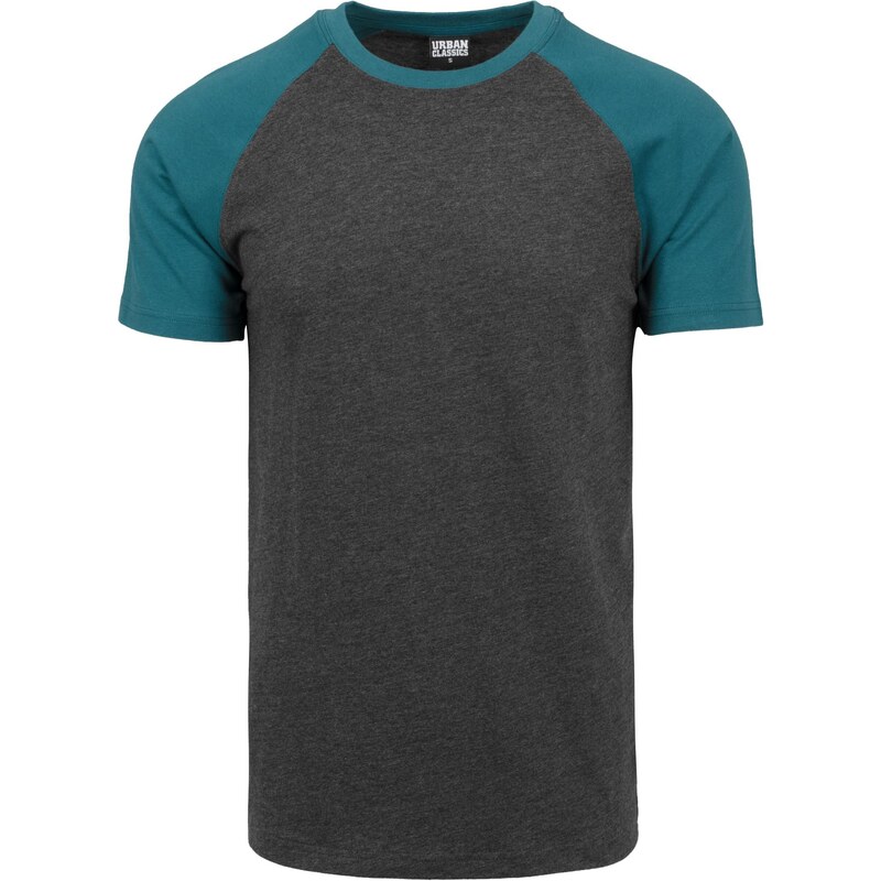 Urban Classics Raglan Contrast Tee charcoal/green-green 50688280