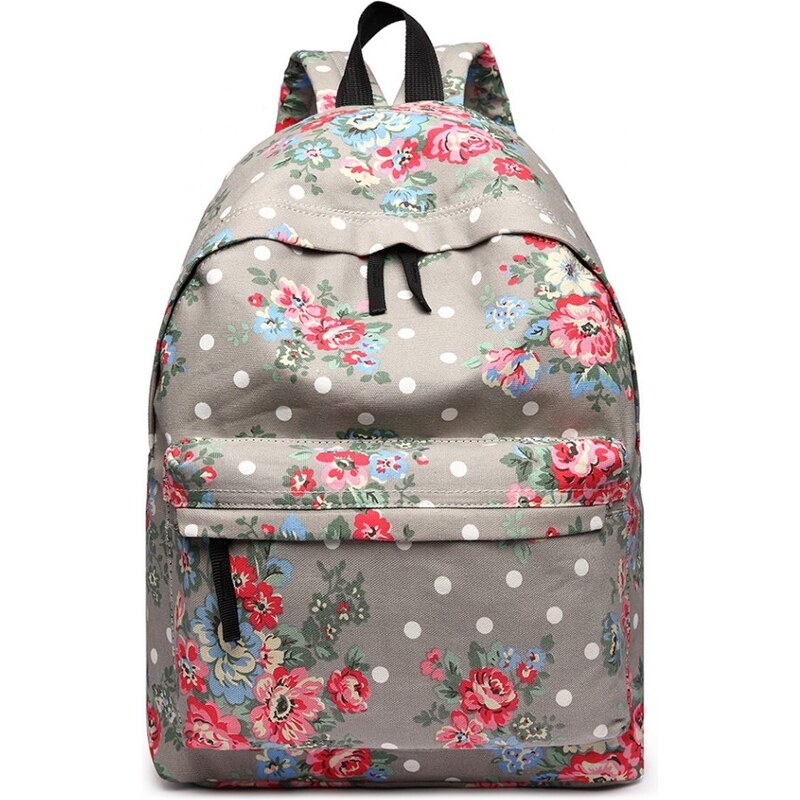 Konofactory Sivý kvetovaný ruksak do školy „Roses“ 46660921