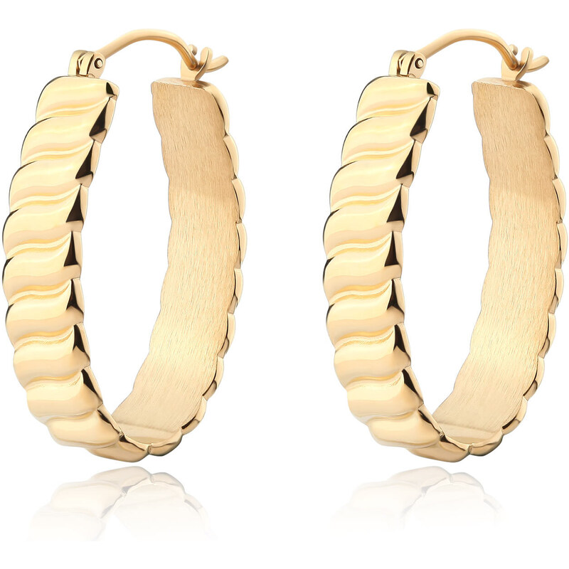 SAgapõ Slušivé pozlátené kruhové náušnice Chunky SHK58 66587316