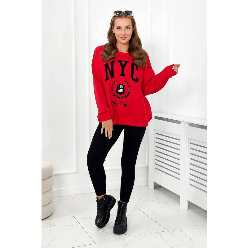 MladaModa Bavlnená súprava zateplenej mikiny a legín model 9594 46952296