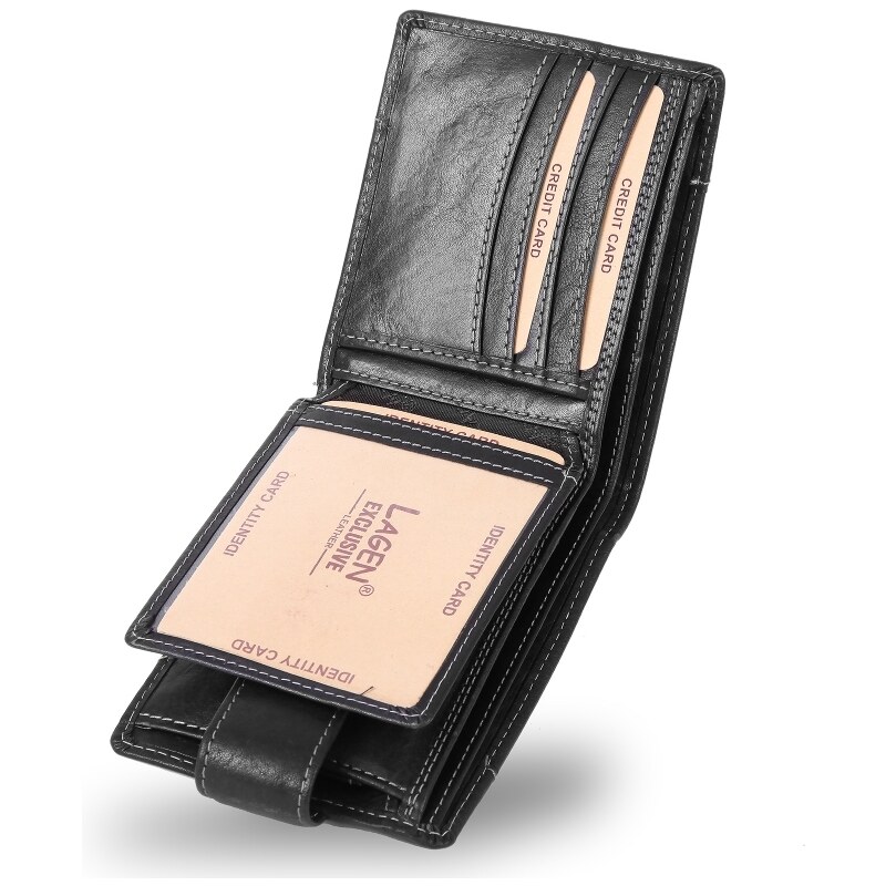 Lagen Pánska čierna kožená peňaženka (PPN259)