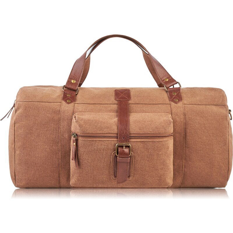 PAOLO PERUZZI Pánska športová taška E-02-BR | hnedá E-02-BR 46668221