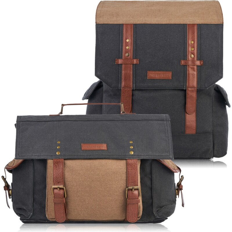 PAOLO PERUZZI Pánsky set batoh + taška na laptop ZUP-93-MC | farebná 46668237