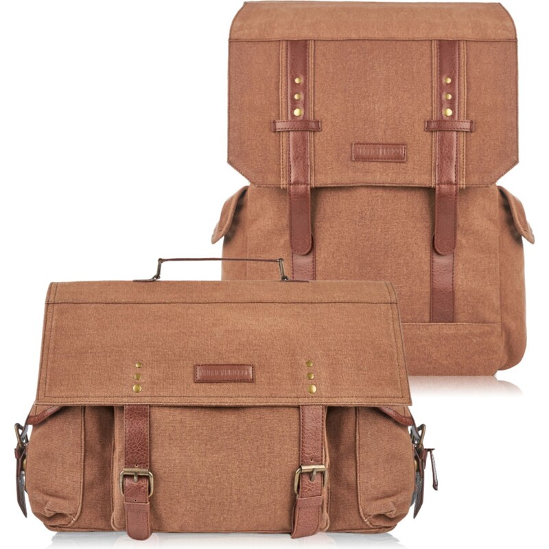 PAOLO PERUZZI Pánsky set batoh + taška na laptop ZUP-93-BR | hnedá ZUP 46668238