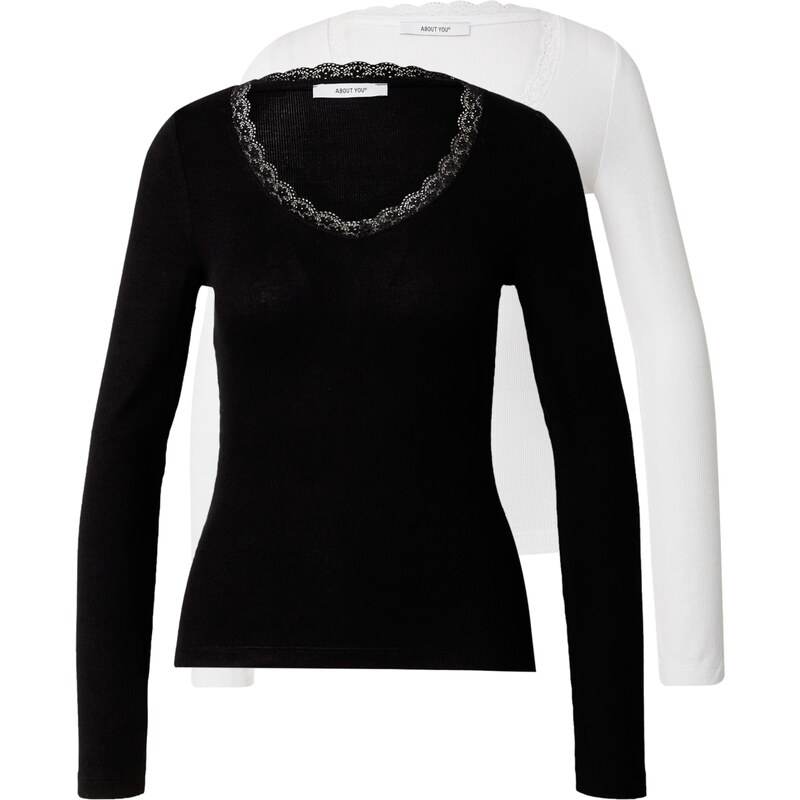 ABOUT YOU Tričko čierna / biela 54268626