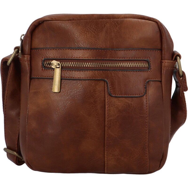 Paolo Bags Pánska koženková crossbody taška Carloss, tmavo hnedá 67195839