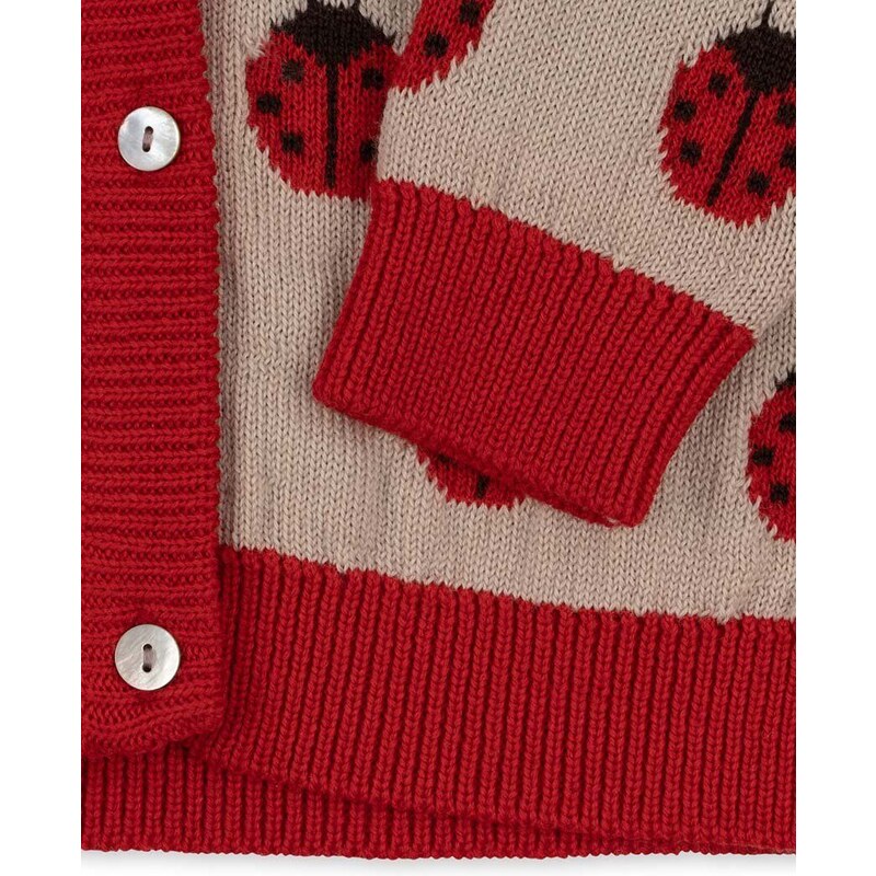 Detský vlnený sveter Konges Sløjd červená farba, teplý