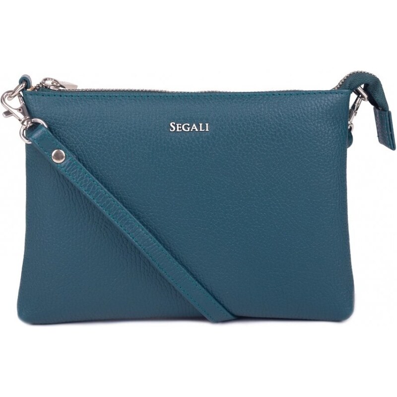 SEGALI Dámska kožená taška cez rameno SG-A26B petrolejová 46695223