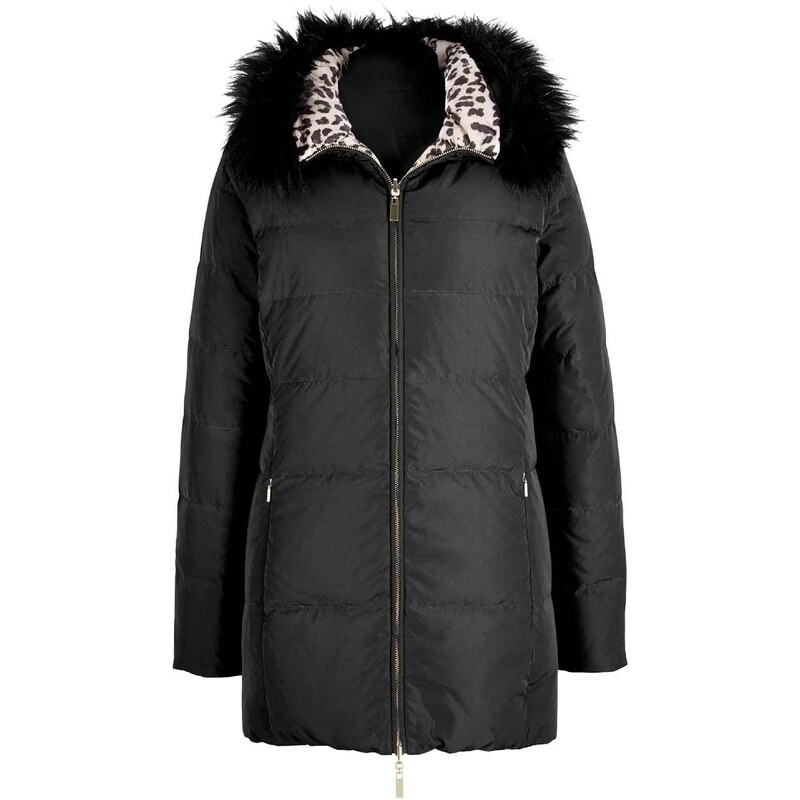 Ashley Brooke Obojstranná páperová bunda, leopard-čierna