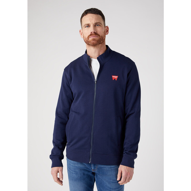 Mikina pre mužov WRANGLER W663I3XW4 FUNNEL NECK ZIP REAL NAVY 67489778