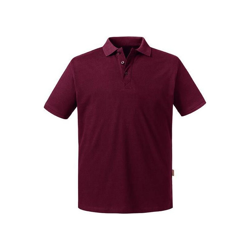 Burgundy Mens Polo Shirt Pure Organic Russell 50511764