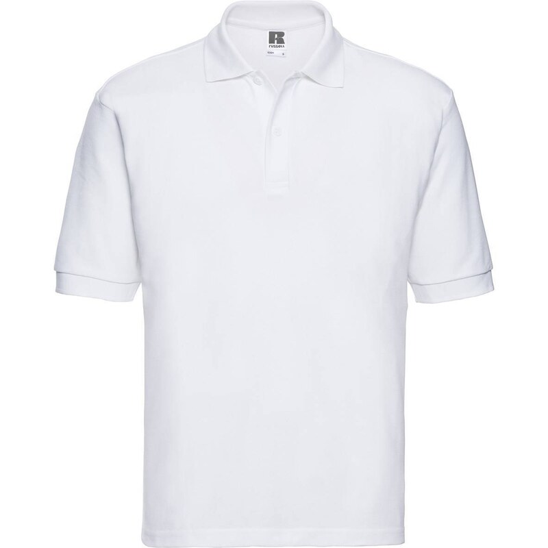 Mens White Polycotton Polo Shirt Russell 50547957