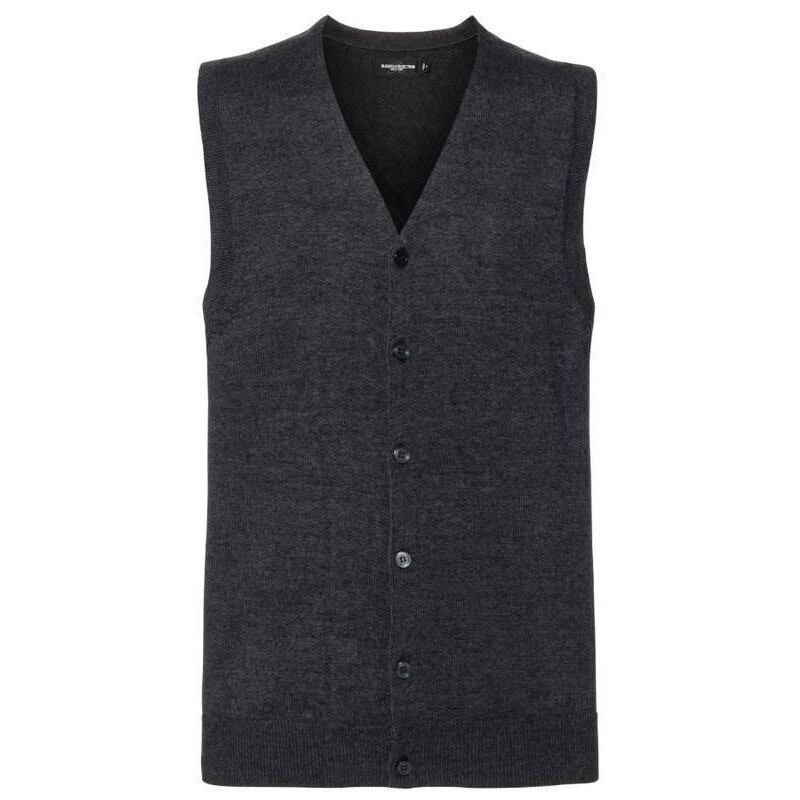 RUSSELL Mens Sleeveless Cardigan, Neckline V R719M 50/50 50% Cotton 50 50511853