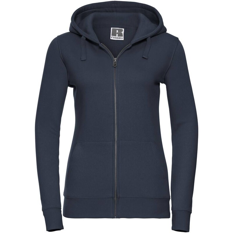 Navy blue womens sweatshirt with hood and zipper Authentic Russell 50511759