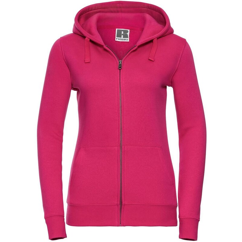 Pink womens hoodie with Authentic Russell zipper 50621200