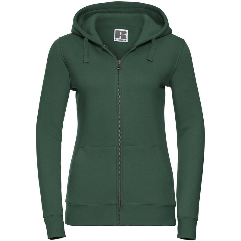Green womens hoodie with Authentic Russell zipper 50541614