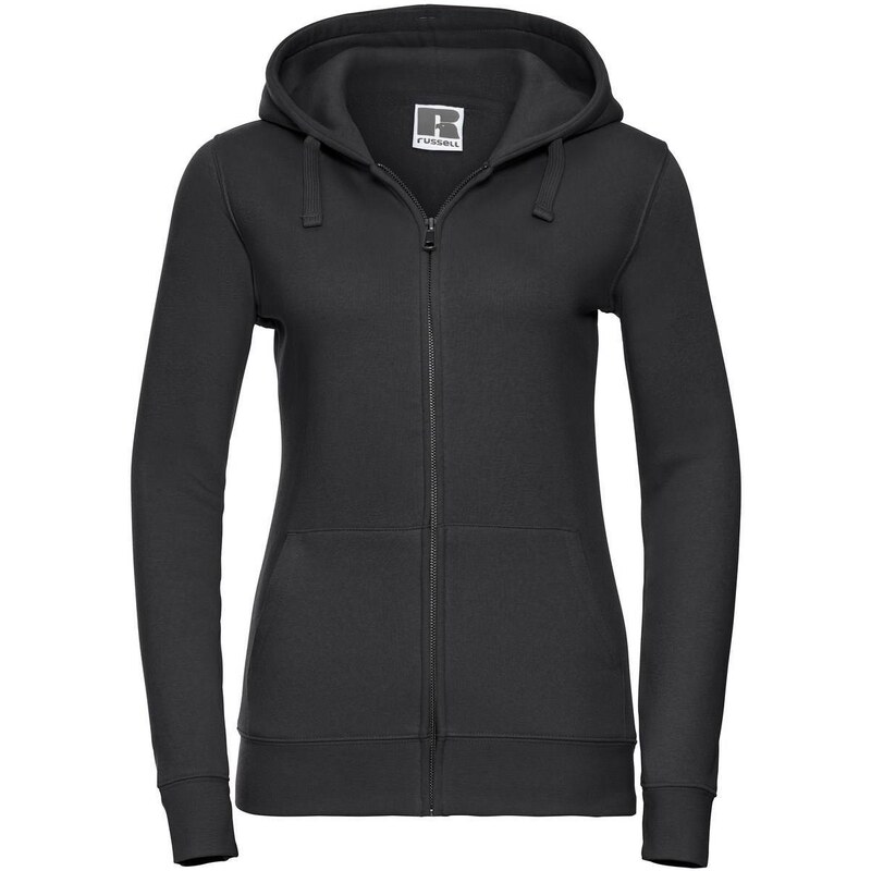 Black womens sweatshirt with hood and zipper Authentic Russell 50541613