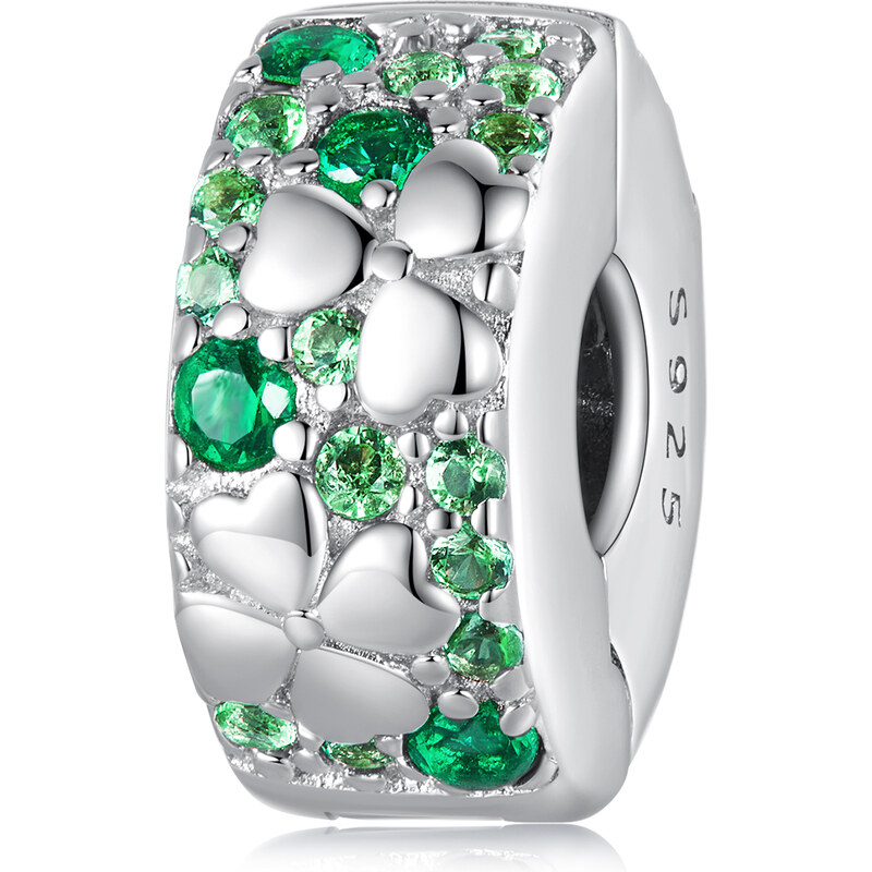 Royal Fashion strieborný prívesok klip Štvorlístok šťastie 56574008