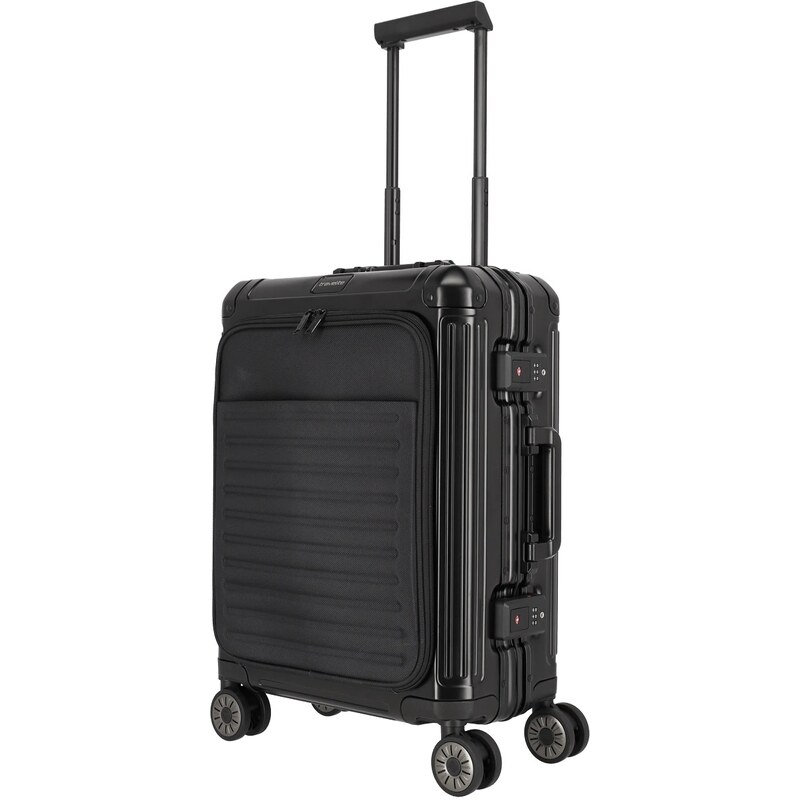 Hliníkový kufor Travelite Next 4wFront pocket Black 46747660