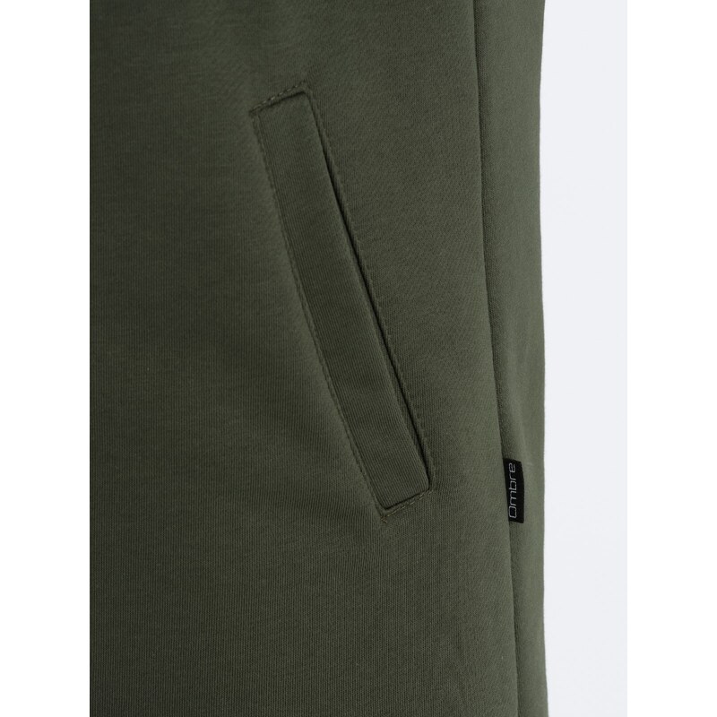 Ombre Clothing Pánska asymetrická mikina s priestrannou kapucňou NANTES - tmavozelená B1368