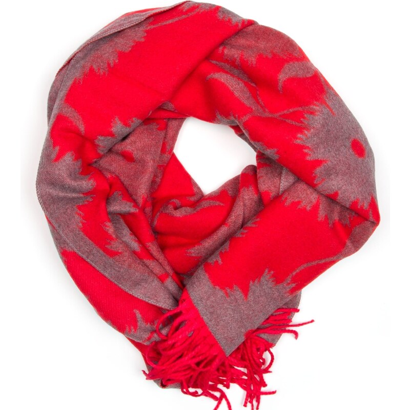 Blaire Dámsky obojstranný šál Rena červeno-šedá 64987225