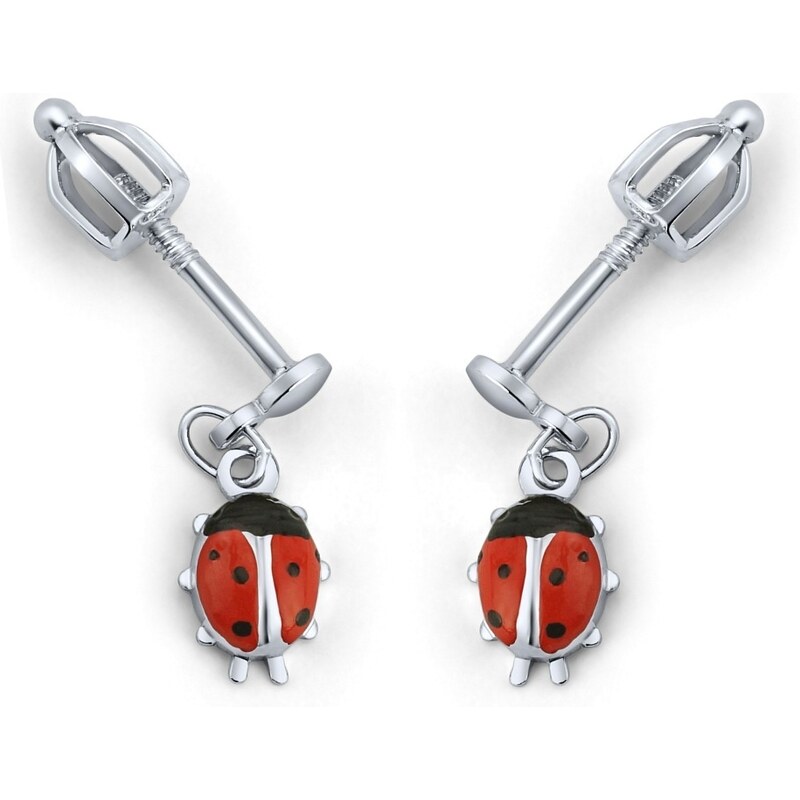 Ligot Strieborné náušnice - lienka SILVEGO70029 46719533