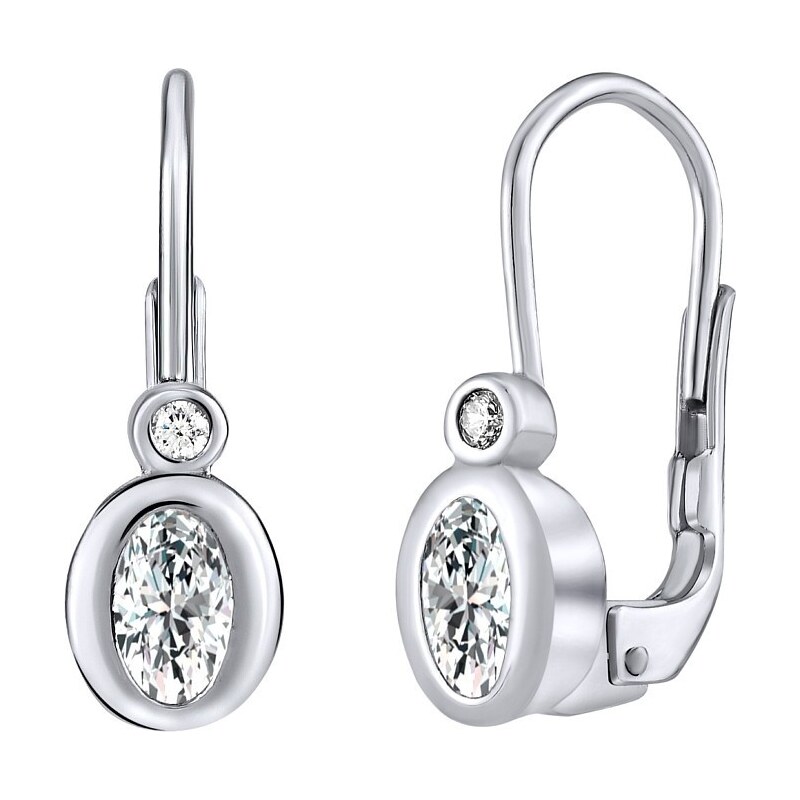 Ligot Strieborné náušnice s čírymi Swarovski zirkónmi SILVEGOB30758S 46720043