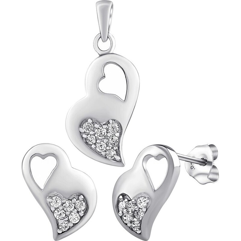 Ligot Strieborný decentný set v tvare srdca JJJS587 46719608