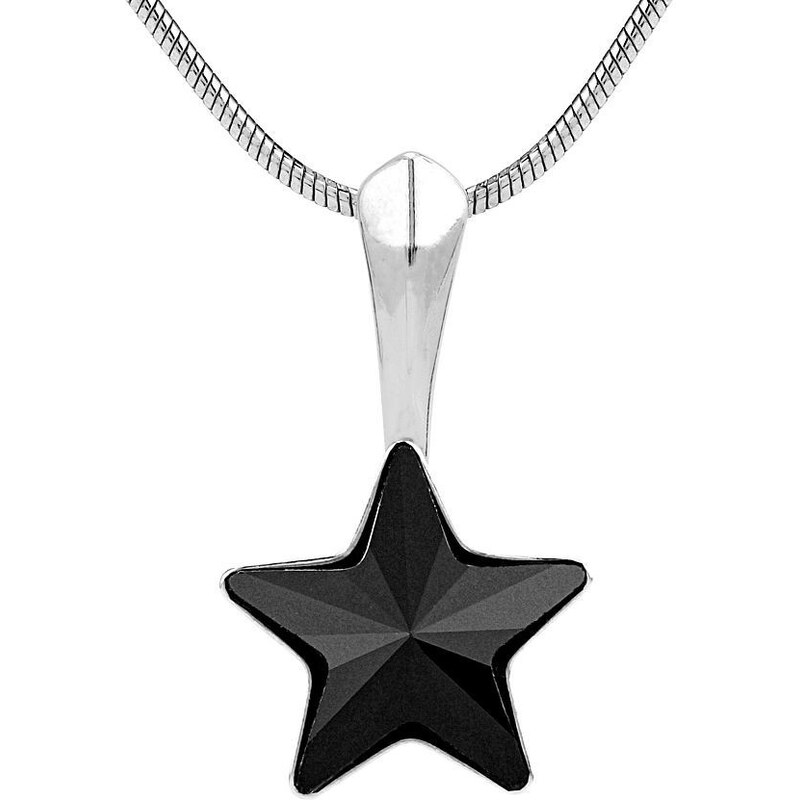Ligot Strieborný prívesok čierna hviezda so Swarovski Crystals VSW038P 46719656