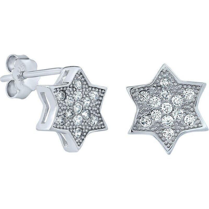 Ligot Strieborné náušnice hviezdičky s puzetou SHZE03531 46719711
