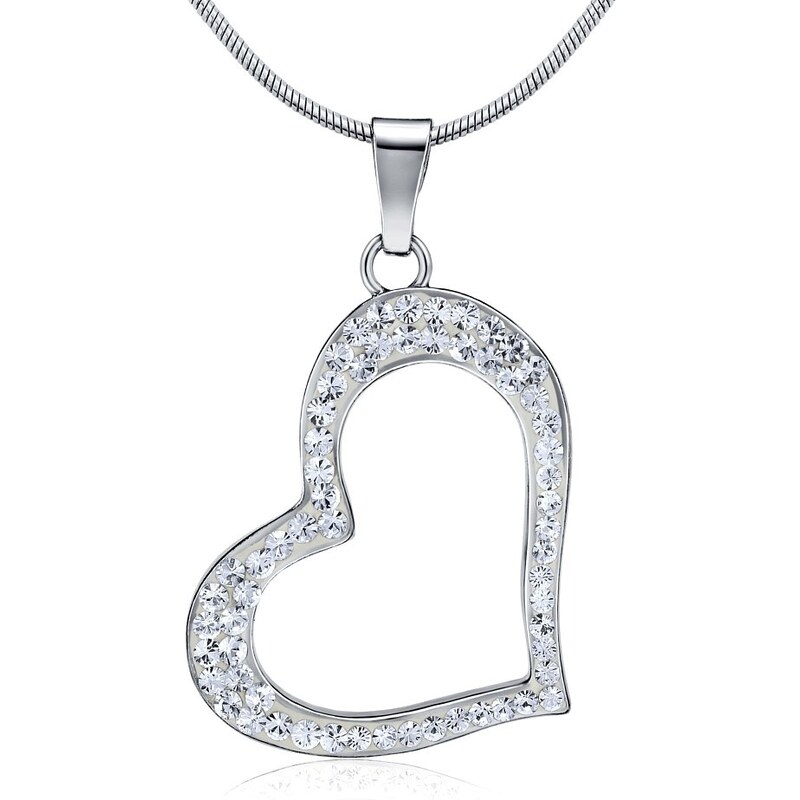 Ligot Strieborný prívesok srdce so Swarovski(R) Crystals SILVEGOB16086 46719759