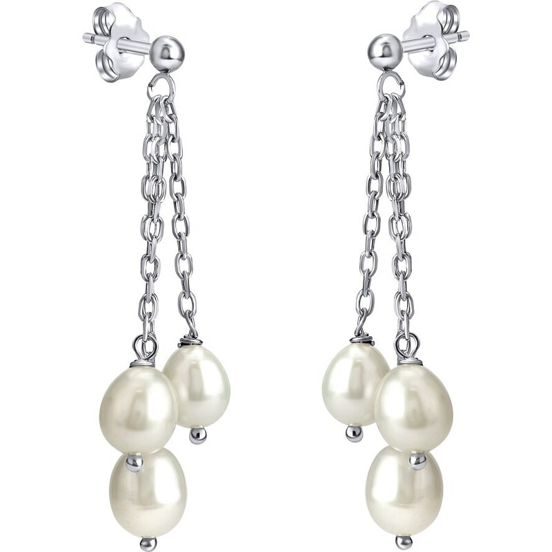 Ligot Strieborné retiazkové náušnice s pravou prírodnou perlou YO77H2 46719771