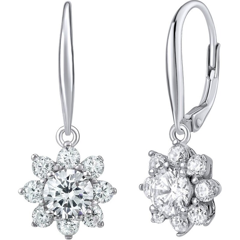 Ligot Strieborné visiace náušnice nezábudky číre JJJE0720 46719841