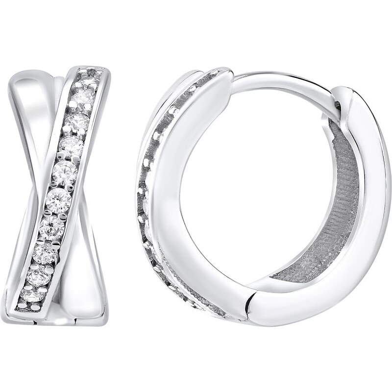 Ligot Strieborné kruhové náušnice AUDREY so zirkónmi QR440 46719873
