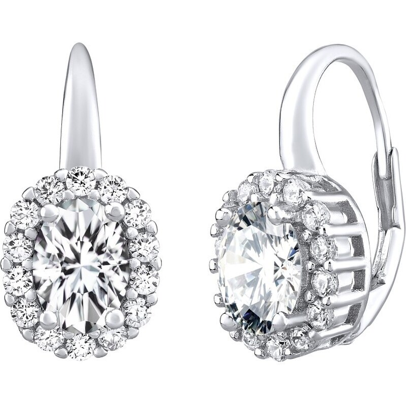 Ligot Strieborné náušnice SHARON oválne so zirkónmi LPS0611W 46719925