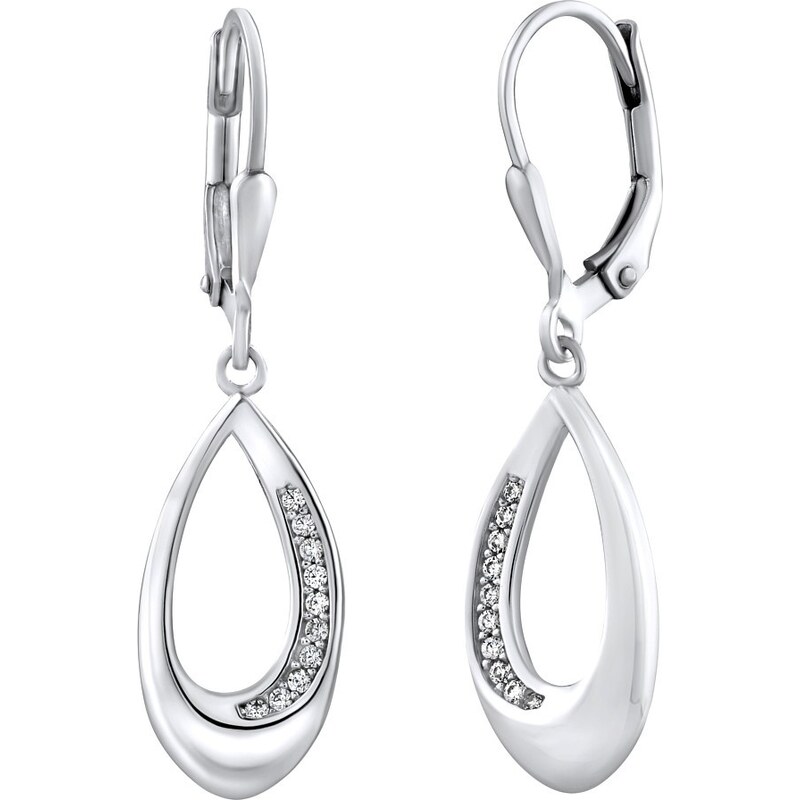 Ligot Strieborné visiace náušnice DIONE so zirkónmi QRE369K 46720108