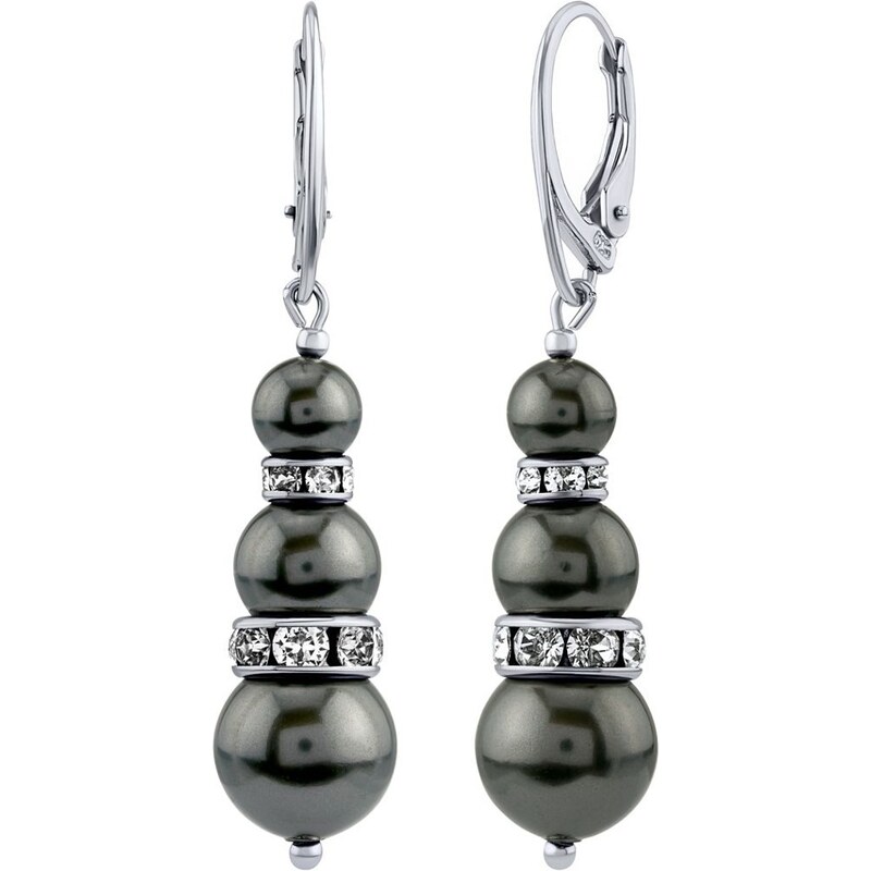Ligot Strieborné náušnice s čiernou Swarovski perlou VSW068E 46720123