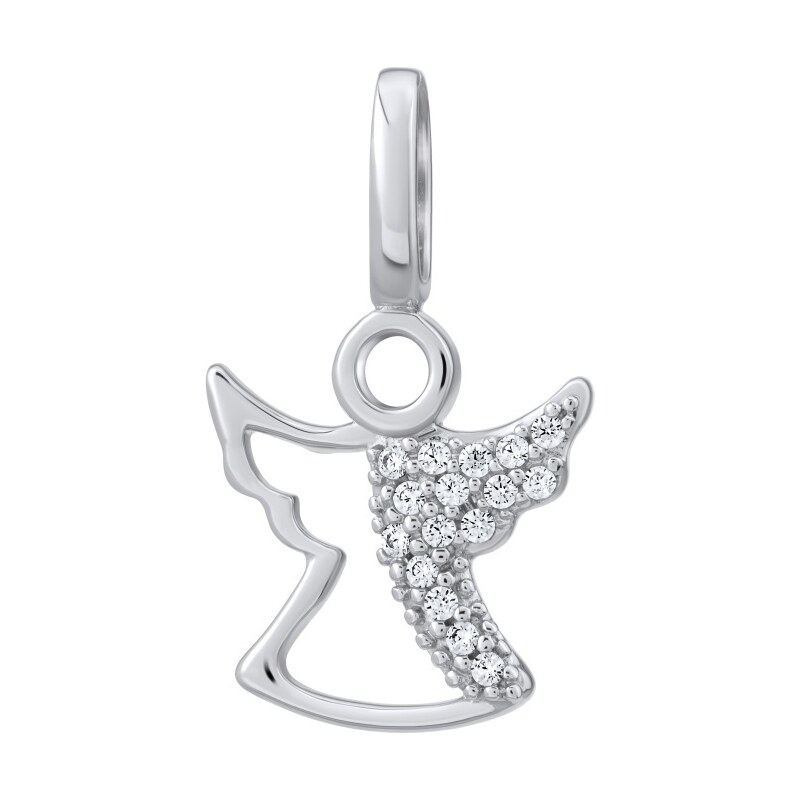 Ligot Strieborný prívesok anjel so zirkónmi FW9292 46720145