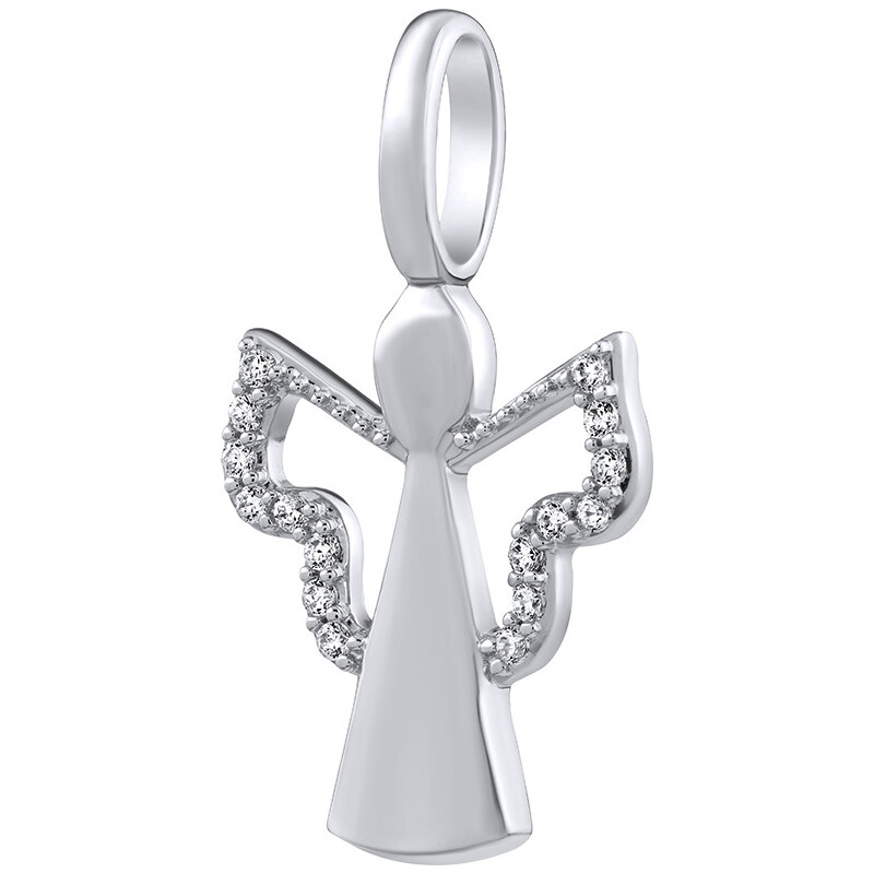 Ligot Strieborný prívesok anjel so zirkónmi FW9295P 46720148