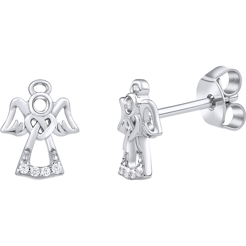 Ligot Strieborné náušnice anjel s čírymi Brilliance Zirconia MW2233E 46720155
