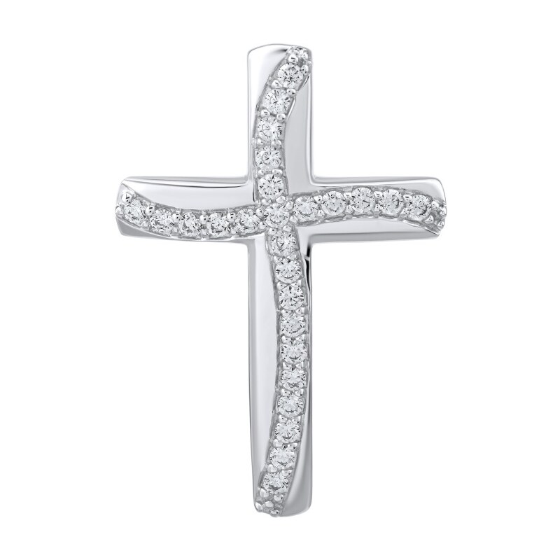 Ligot Strieborný prívesok krížik so zirkónmi FW1294 46720162