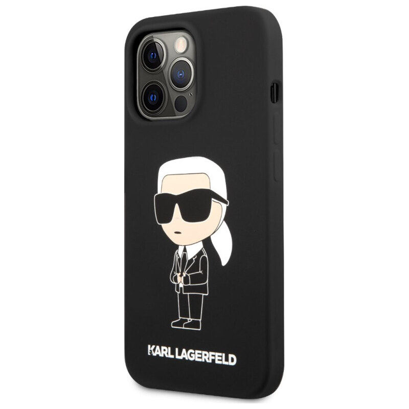 iPhone 13 Pro Karl Lagerfeld Liquid Silicone Ikonik NFT Case čierna KLHCP13LSNIKBCK