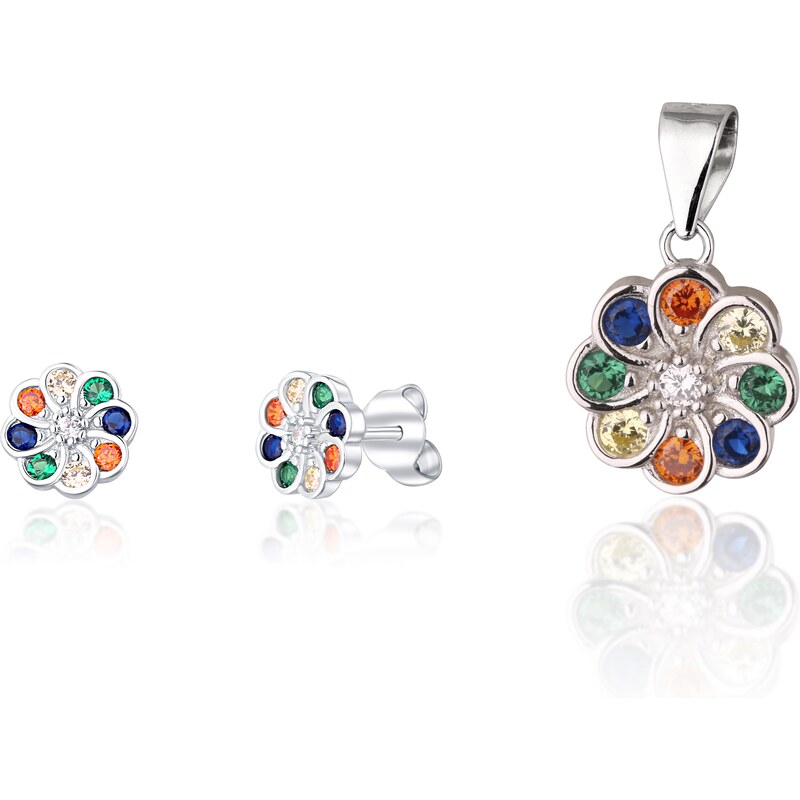 Ligot Strieborný set náušnice a prívesok 46720418